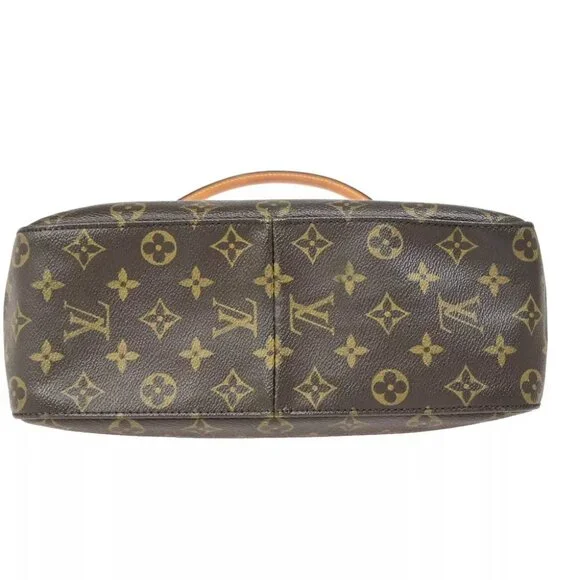 LOUIS VUITTON Logo Looping GM Shoulder Bag Monogram Leather Brown M51145 34FA791